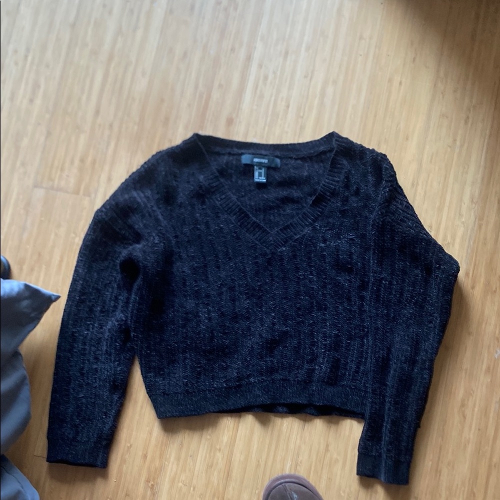 Women's Black V-Neck Sweater